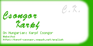 csongor karpf business card